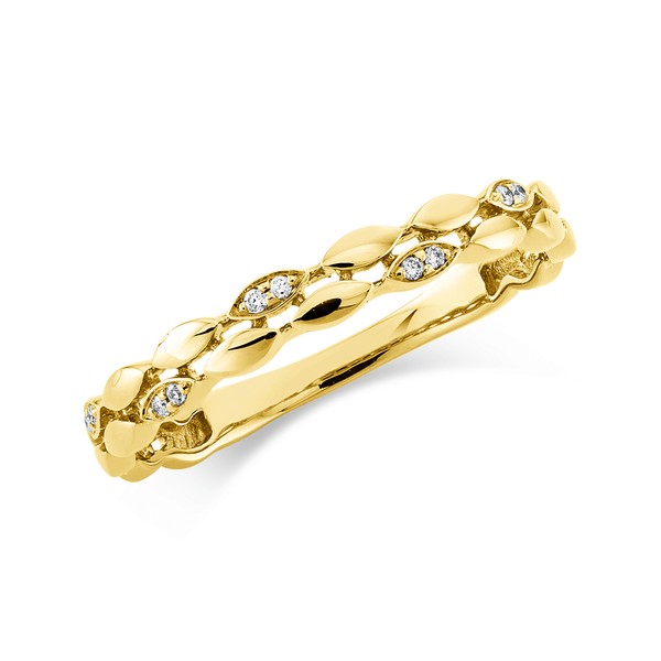 Ring aus 750 Gelbgold 10 Brillanten 0.03ct