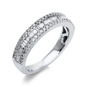 Ring aus 750 Gold Weißgold 86 Diamanten 0,57ct TW-SI B:4,5mm Ring aus 750 Gold Weißgold 86 Diamanten 0,57ct TW-SI B:4,5mm