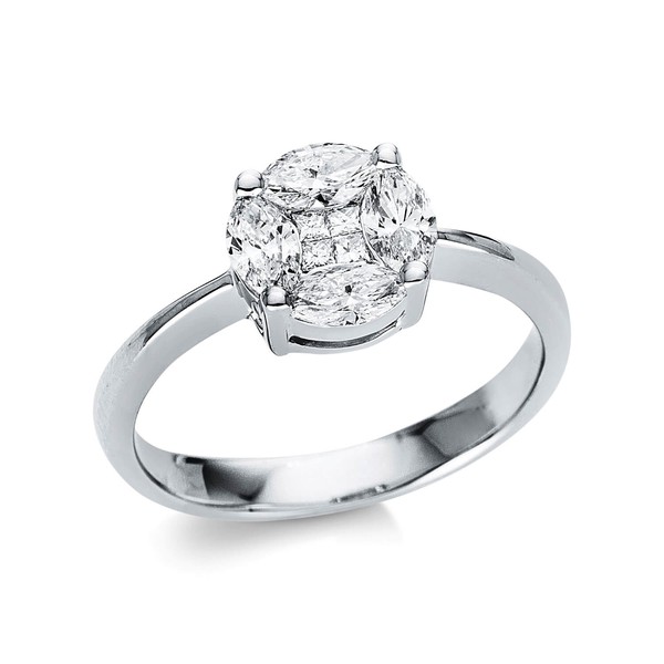 Ring aus 750 Weißgold 8 Diamanten 0.83ct