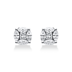 Ohrstecker aus 750 Gold Weißgold 10 Diamanten 1,23ct TW-SI Ø8,3mm Ohrstecker aus 750 Gold Weißgold 10 Diamanten 1,23ct TW-SI Ø8,3mm