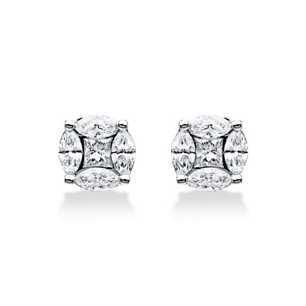 Ohrstecker aus 750 Weißgold 10 Diamanten 1.23ct