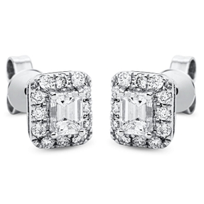 Solitaire Ohrstecker aus 750 Gold Weißgold 26 Diamanten 0,66ct TW-SI