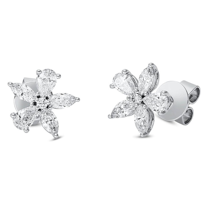 Ohrstecker aus 750 Weißgold 12 Brillanten 1.08ct
