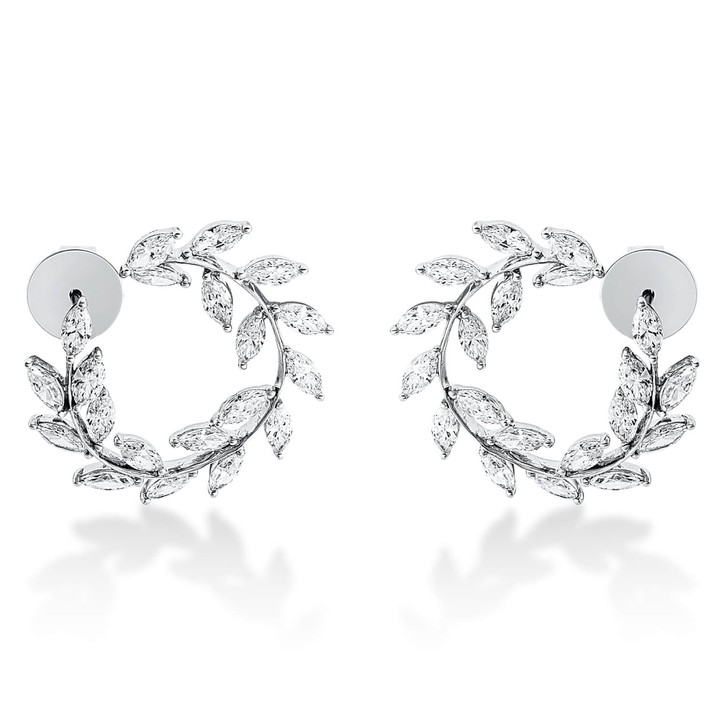 Ohrstecker aus 750 Weißgold 40 Diamanten 4.51ct