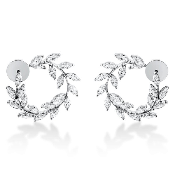 Ohrstecker aus 750 Weißgold 40 Diamanten 4.51ct