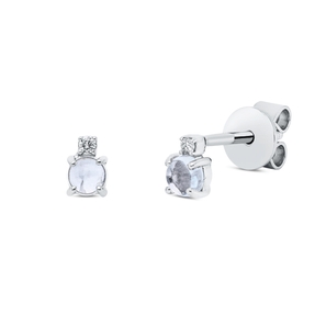 Ohrstecker aus 750 Weißgold 2 Topase 0,31ct skyblue 2 Brillanten 0,02ct TW-SI