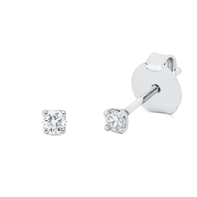 Solitaire Ohrstecker aus 750 Gold Weißgold 2 Brillanten 0,1ct TW-SI 4er-Krappe