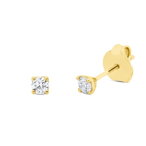 Solitaire Ohrstecker aus 750 Gold Gelbgold 2 Brillanten 0,2ct TW-SI 4er-Krappe