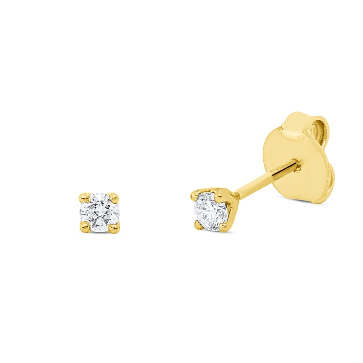 Solitaire Ohrstecker aus 750 Gelbgold 2 Brillanten 0.17ct