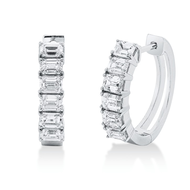 Creolen aus 750 Weißgold 12 Diamanten 1.63ct