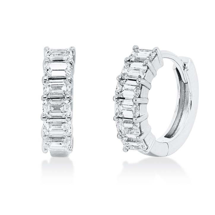 Creolen aus 750 Weißgold 12 Diamanten 0.98ct