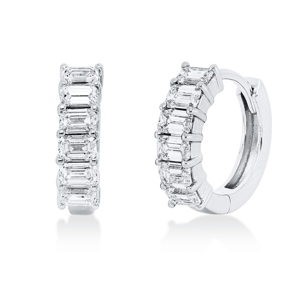 Creolen aus 750 Weißgold 12 Diamanten 0.98ct