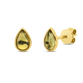 Ohrstecker Tropfen aus 750 Gold Gelbgold 2 Peridote 0,8ct 6,9x5mm Zarge Ohrstecker Tropfen aus 750 Gold Gelbgold 2 Peridote 0,8ct 6,9x5mm Zarge