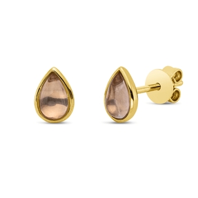 Ohrstecker Tropfen aus 750 Gold Gelbgold 2 Rosenquarze 0,8ct 6,9x5mm Zarge Ohrstecker Tropfen aus 750 Gold Gelbgold 2 Rosenquarze 0,8ct 6,9x5mm Zarge