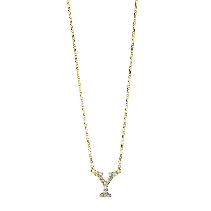 Collier aus 750 Gelbgold 14 Brillanten 0.08ct