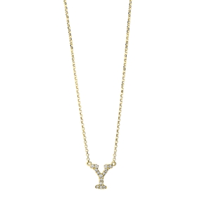 Collier aus 750 Gold Gelbgold 14 Brillanten 0,08ct TW-SI L:43,2cm