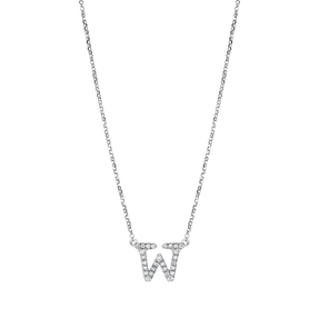 Collier aus 750 Gold Weißgold 27 Brillanten 0,12ct TW-SI L:43,2cm