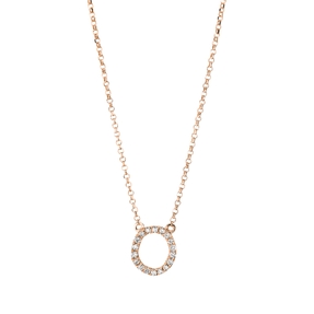 Collier aus 750 Gold Rotgold 18 Brillanten 0,08ct TW-SI L:43,2cm