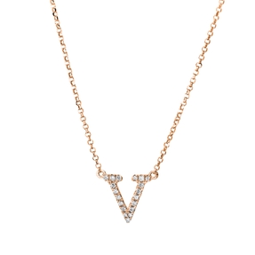 Collier aus 750 Gold Rotgold 19 Brillanten 0,07ct TW-SI L:43,2cm