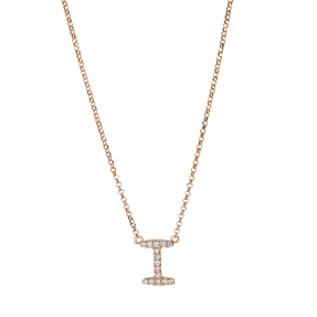 Collier aus 750 Gold Rotgold 15 Brillanten 0,06ct TW-SI L:43,2cm