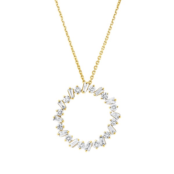 Collier Kreis aus 750 Gelbgold 24 Diamanten 0.76ct