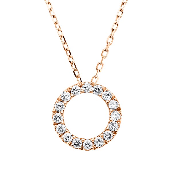 Collier Kreis aus 585 Rotgold 16 Brillanten 0.08ct