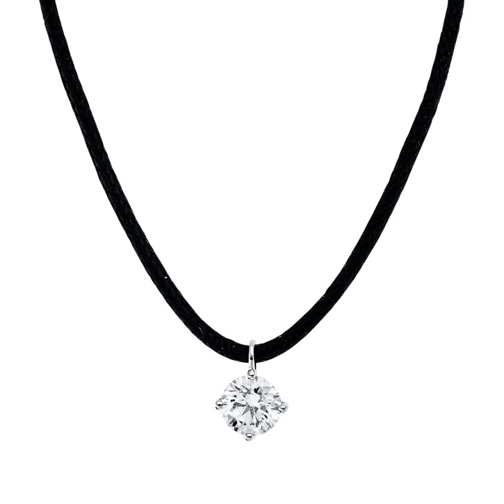 Collier aus 750 Weißgold 1 Brillant 0.24ct