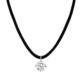 Collier aus 750 Gold Weißgold Brillant 0,24ct TW-SI L:45cm