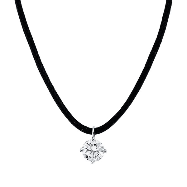 Collier aus 750 Weißgold 1 Brillant 0.24ct