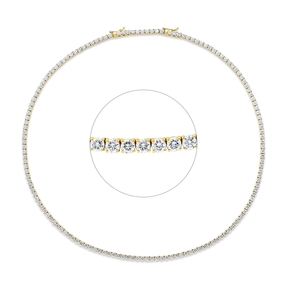 Collier aus 750 Gold Gelbgold 150 Brillanten 12,32ct TW-SI L:45cm