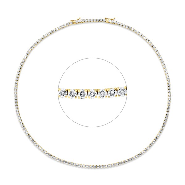Tenniscollier Collier aus 750 Gelbgold 150 Brillanten 12.32ct