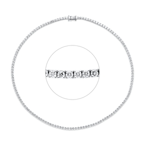Collier aus 750 Gold Weißgold 138 Brillanten 11,1ct TW-SI L:42cm 4er-Krappe