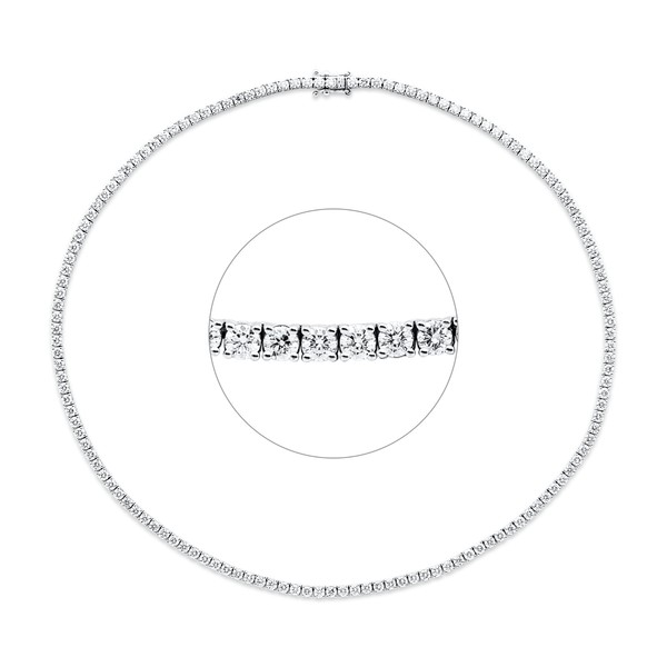 Tenniscollier Collier aus 750 Weißgold 138 Brillanten 11.1ct