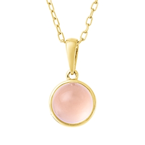 Collier aus 750 Gold Gelbgold Rosenquarz 1,6ct L:45cm Zarge Collier aus 750 Gold Gelbgold Rosenquarz 1,6ct L:45cm Zarge