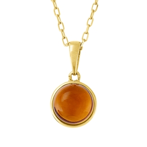 Collier aus 750 Gold Gelbgold Citrin 1,5ct L:45cm Zarge