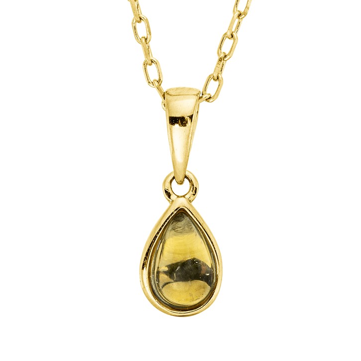 Collier Tropfen aus 750 Gelbgold Peridot