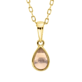 Collier Tropfen aus 750 Gold Gelbgold Rosenquarz 0,4ct L:45cm Zarge Collier Tropfen aus 750 Gold Gelbgold Rosenquarz 0,4ct L:45cm Zarge