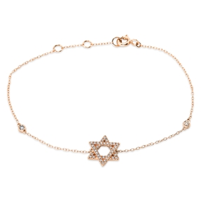 Armband aus 750 Gold Rotgold 38 Brillanten 0,18ct TW-SI B:10,4mm L:17,5cm