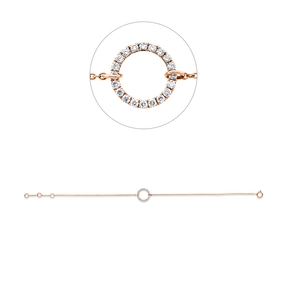 Armband Kreis aus 750 Gold Rotgold 20 Brillanten 0,21ct TW-SI L:18cm
