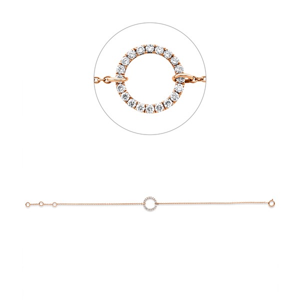 Armband Kreis aus 750 Rotgold 20 Brillanten 0.21ct