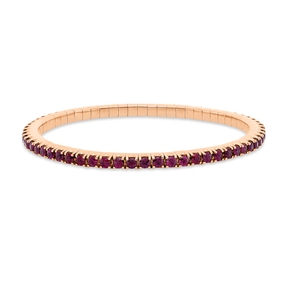 Armband Flex-Band aus 750 Gold Rotgold 71 Rubine 5,72ct rot B:3,6mm L:17cm Armband Flex-Band aus 750 Gold Rotgold 71 Rubine 5,72ct rot B:3,6mm L:17cm