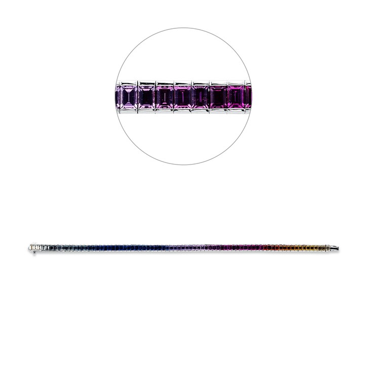 Armband aus 750 Weißgold 77 Saphire