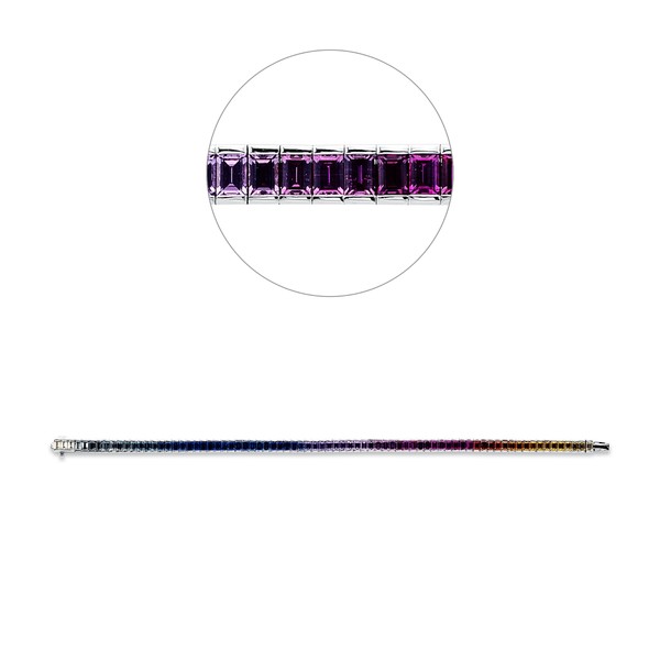 Armband aus 750 Weißgold 77 Saphire