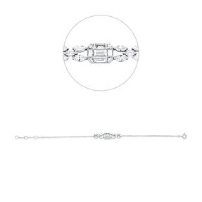 Armband aus 750 Gold Weißgold 21 Diamanten 0,97ct TW-SI B:6,1mm L:17,5cm