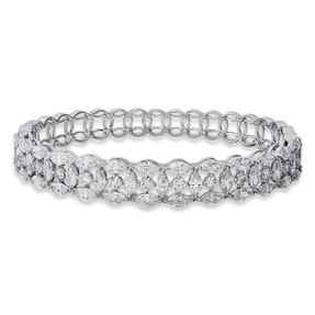 Armreif aus 750 Gold Weißgold 55 Diamanten 6,35ct TW-SI 46x56mm