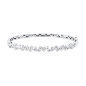 Armreif aus 750 Gold Weißgold 18 Diamanten 2,21ct TW-SI 50x60mm
