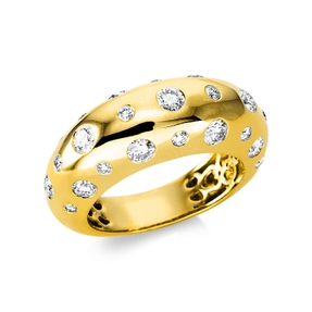 Ring aus 750 Gold Gelbgold 27 Brillanten 1,32ct TW-VSI B:8,5mm