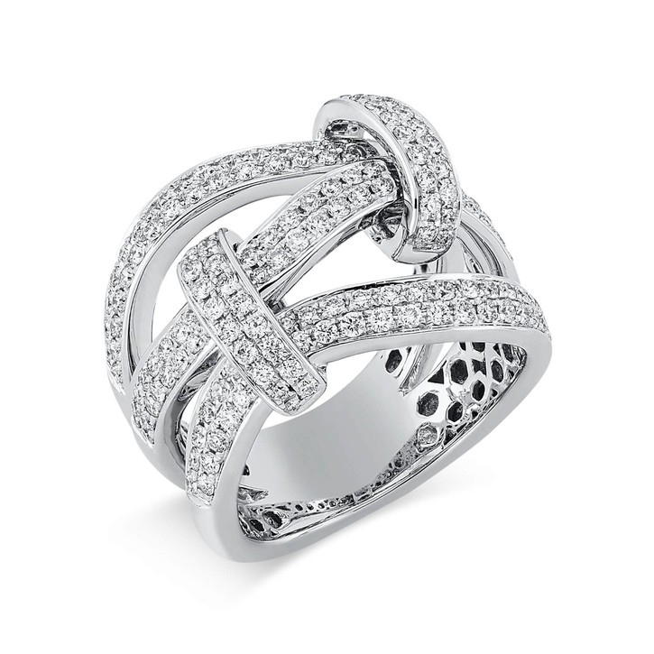Ring aus 750 Weißgold 170 Brillanten 1.26ct