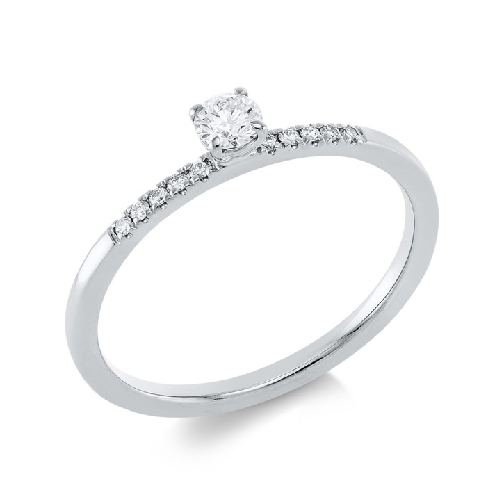 Ring aus 750 Weißgold 11 Brillanten 0.19ct