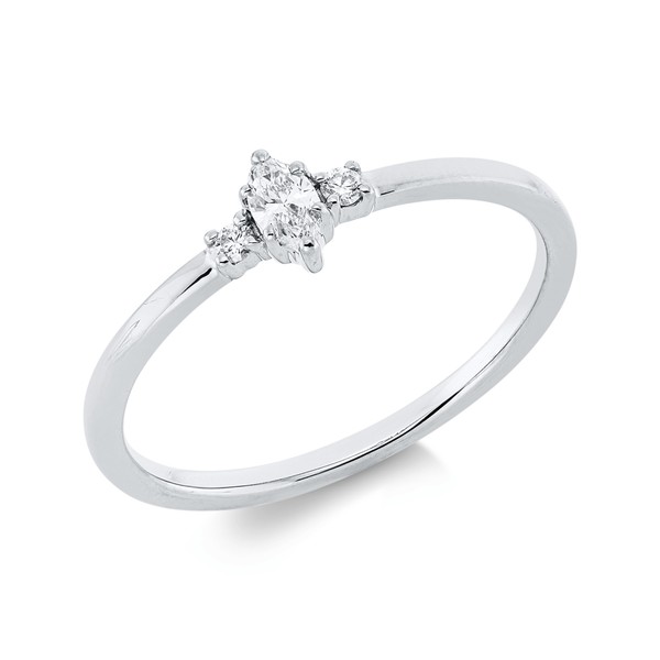 Ring aus 750 Weißgold 3 Brillanten 0.13ct